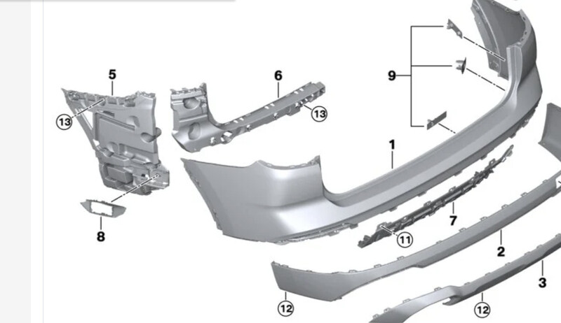 Кріплення бампера зад з права BMW X3  2023 2.5 Бензин 