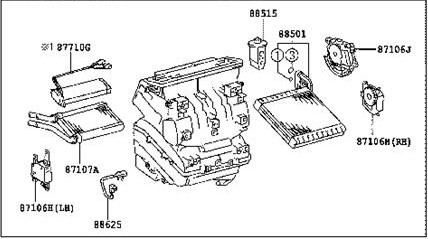 Корпус печки в сборе с проводкой и актуаторами Toyota RAV4  2006 2.0 Бензин Киев