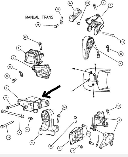 Крепление двигателя Dodge Stratus 2000 г.  2.4 л бензин Луцк
