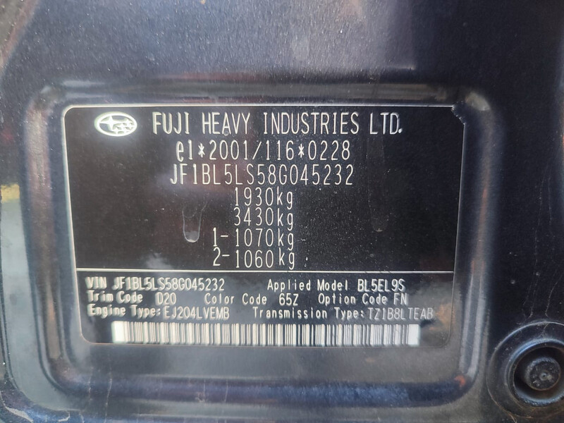 АКПП Subaru Legacy 4  2008 Балта