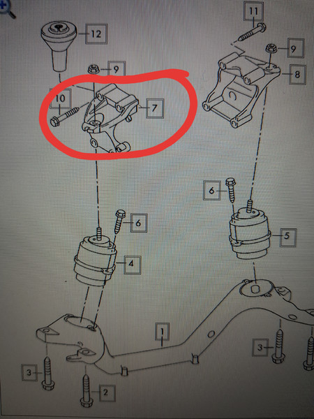 Кронштейн двигателя 7L8199307H   Audi Q7, Volkswagen Touareg