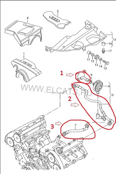 Трубка для удаления воздуха Audi A6 С6 2005 р.  3.0 л бензин Одеса