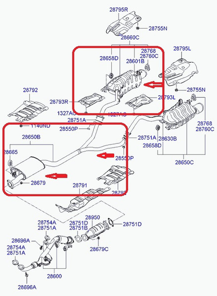 Резонатор Hyundai Santa FE 5 дверка 2006 2.7 Бензин Одесса