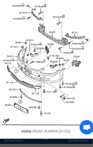 Бампер передній Mazda 6 2007 р.  2.0 л бензин Очаків