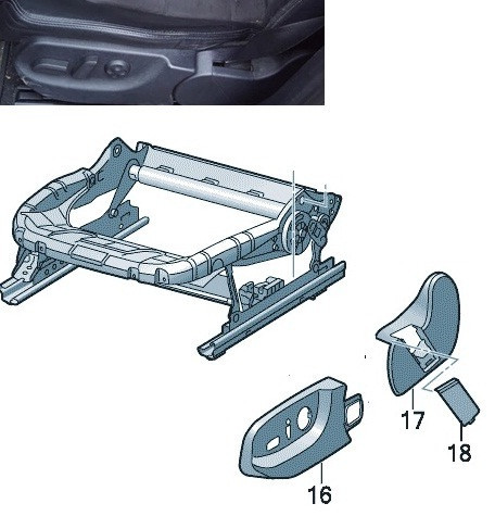Пластик водительского сидения Audi A6 C6  2006 3.0 Бензин Днепр