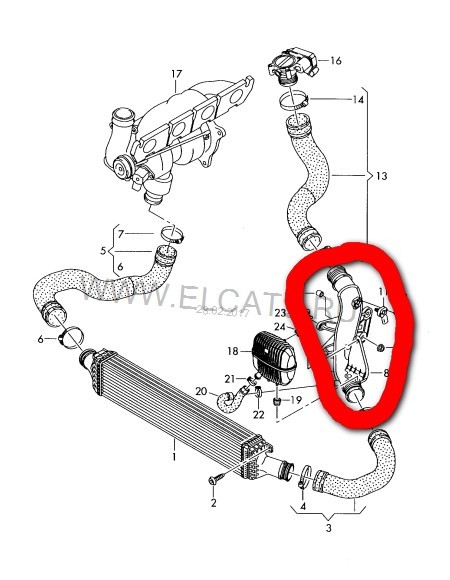 Патрубок интеркулера 4G0145673Q   Audi A6