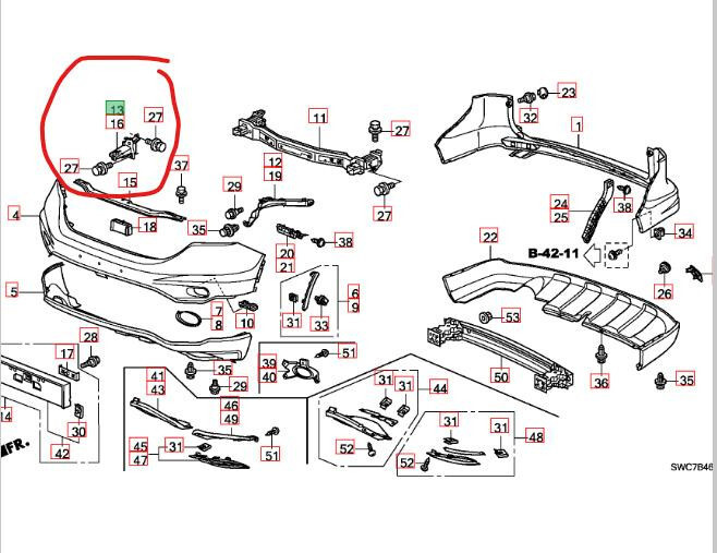 Кронштейн бампера 71142SWAA00ZZ   Honda CR-V