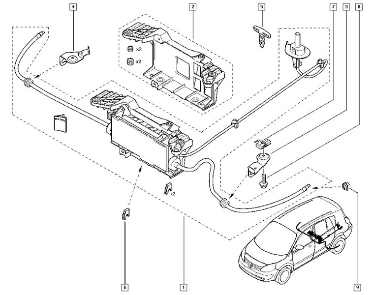 Ручник электрический Renault Grand Scenic 2  2006 универсал 2.0 Бензин 