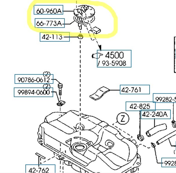 Топливоприемник бака Mazda 626 GF 2000 2.0 Дизель Львов