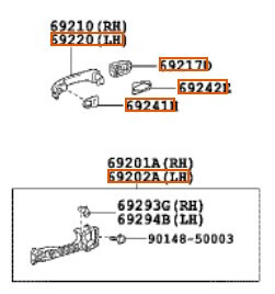 Ручка дверей Toyota Auris  2007 хетчбек 1.6 Бензин 