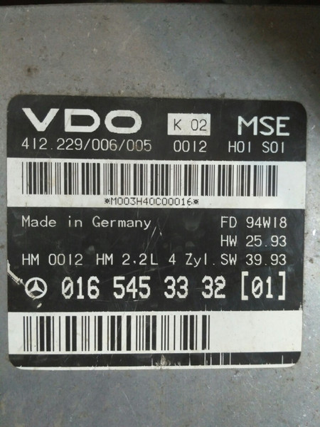 Електронний блок керування двигуном 0165453332   Mercedes C-Class, Mercedes E-Class