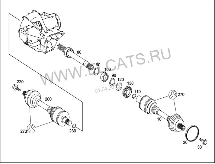 Полуоси передние w211 E280 4 matic правая A2113301201 / A2113301801 Mercedes E-Class E280 4 matic 2005 г.  2.8 л бензин Тернополь