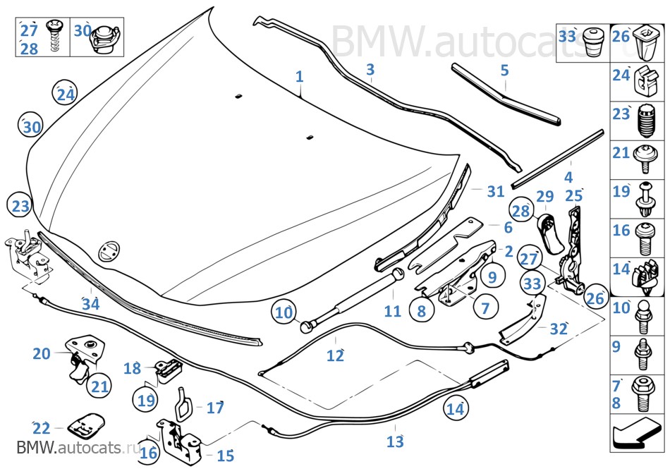 Винт с крестообразным шлицем для пластм. BMW 5 Series e60 2006 2.5 Дизель Винница