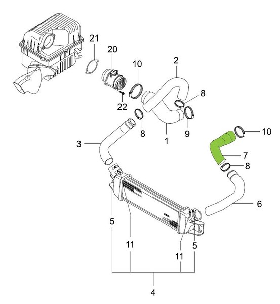 Патрубок турбины SSangYong Rhodius 2005 г.  2.7 л дизель Киев