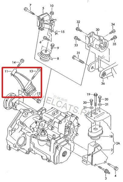Кронштейн крепления кпп Volkswagen T4 (Transporter) 1992 р.  2.4 л дизель Черкаси