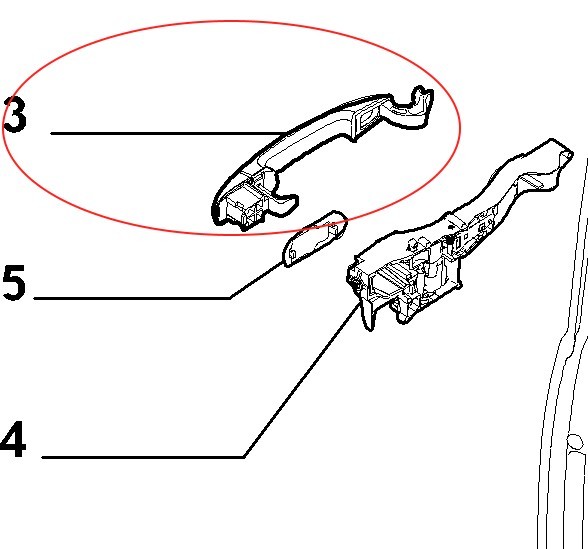 Ручка двери в сборе 9 681 732 188   Fiat Scudo