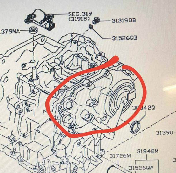 Задняя крышка коробки передач (отмечено) Nissan Juke  2012 універсал 1.6 Бензин 