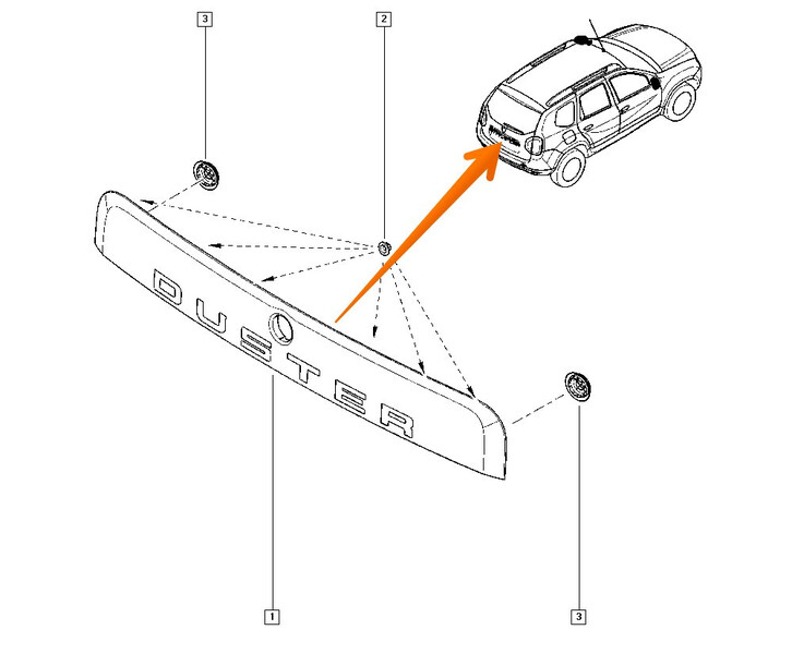 Накладка крышки багажника Renault Duster  2012 1.5 Дизель Копайгород