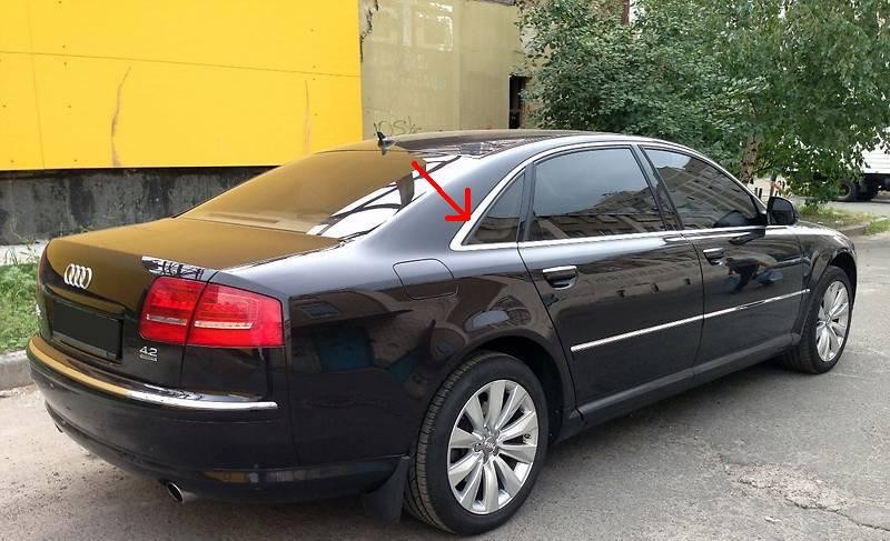 Никелированый ободок стекла Audi A8 L 2008 6.0 Бензин Киев