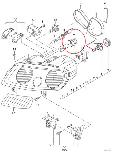Гнездо для патрона лампы (2K0953123) Volkswagen Caddy 1,9 2005 р.  1.9 л дизель Луцьк