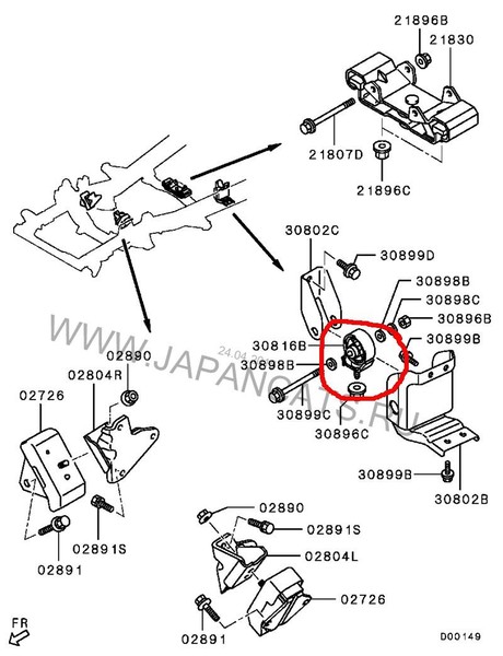 Подушка раздатки Mitsubishi L 200  2008 2.5 Дизель Бровары
