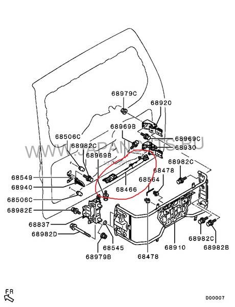 Ограничитель двери задней 5822A001   Mitsubishi Pajero, Mitsubishi Pajero Wagon