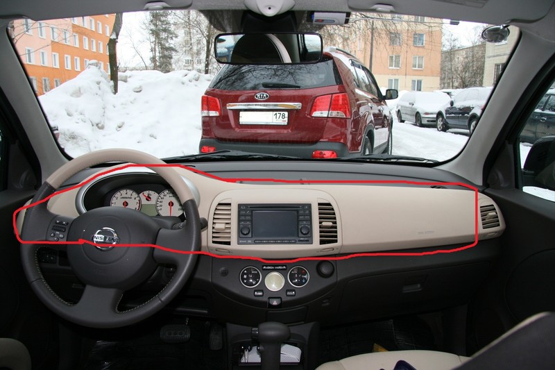 Средняя часть торпеды черного цвета (темно серая) Nissan Micra К12 2006 1.4 Бензин 