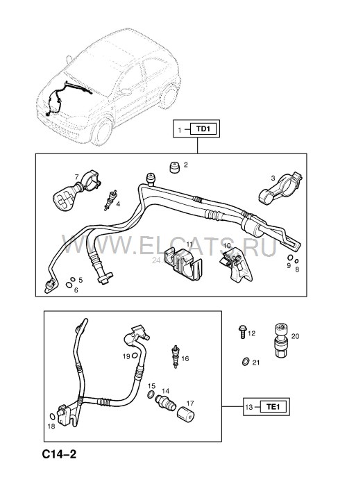 Трубка кондиционера 68 50 686   Opel Combo