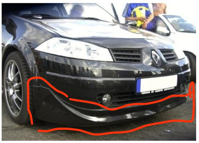 Накладка переднего бампера Renault Megane 2  2004 