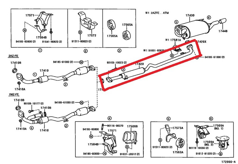 Резонатор 17420-28120   Toyota Camry