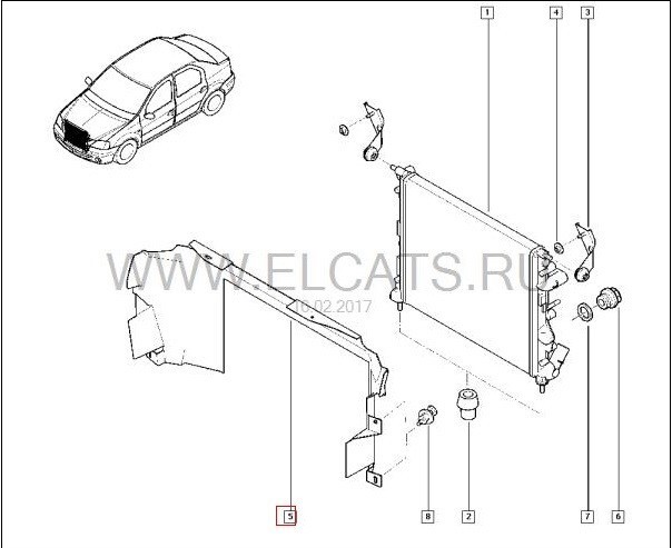 Пластиковая рамка перед радиатором Renault Logan  2011 1.4 Бензин Кривой Рог
