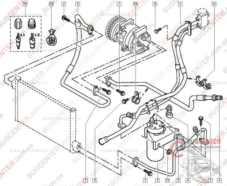 Трубки кондиционера комплект Renault Master  2000 2.8 Дизель Луцк