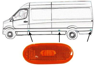 Габаритный фонарь боковой с патроном Volkswagen Crafter  2014 2.5 Дизель Днепр