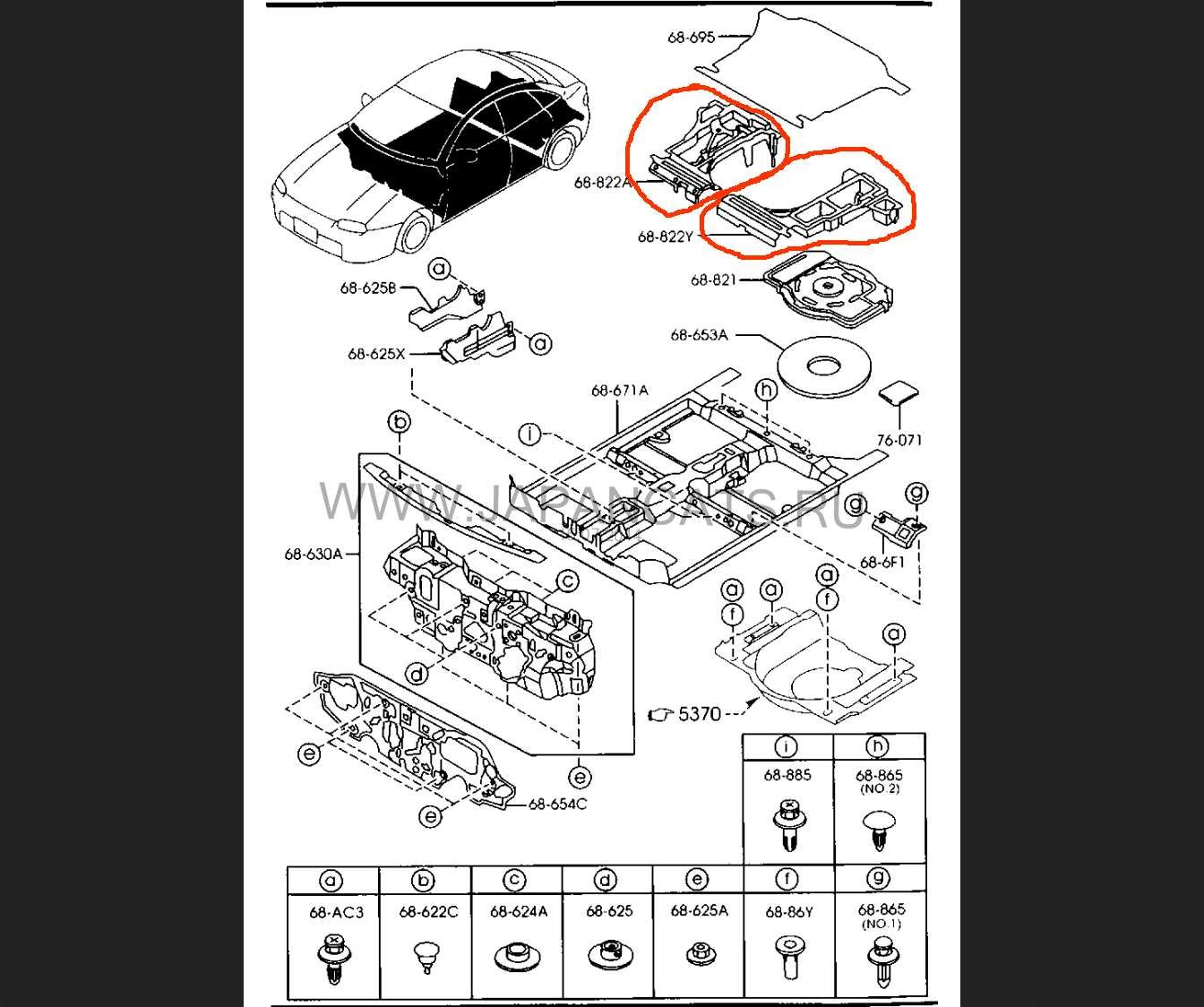 Пластик багажника Mazda 323 323F (кузов BA) 1996 1.5 Бензин Полтава