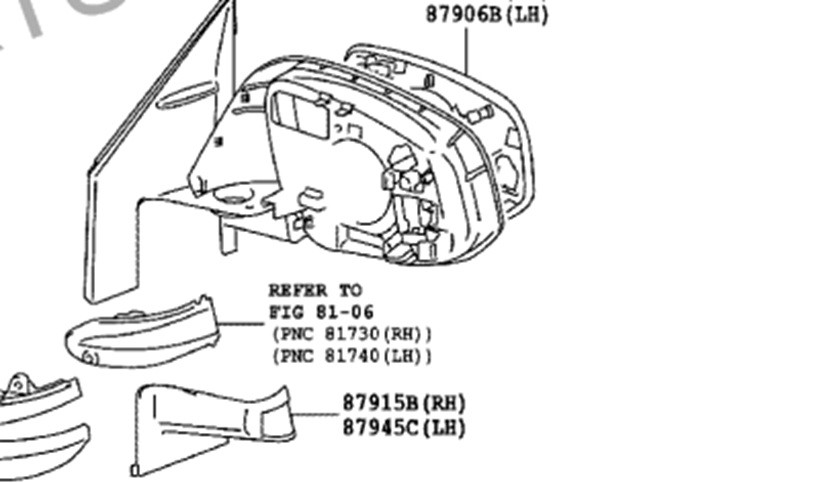 Боковое зеркало заднего вида левое 87961-42В70   Toyota RAV4