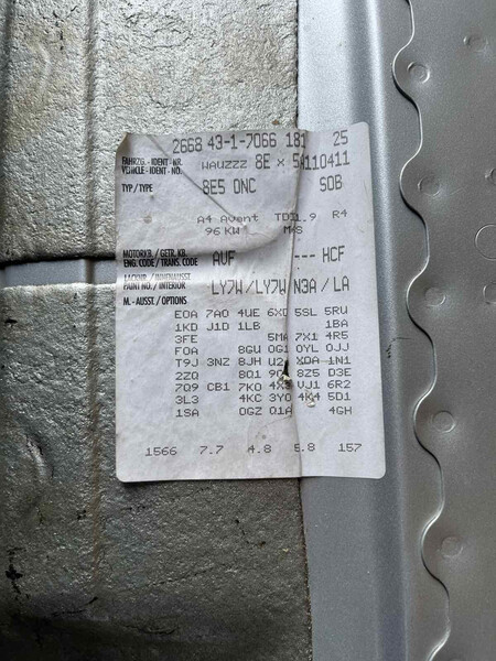 Крило переднє праве в кольор (ly7w) Audi A4  2004 універсал 1.5 Дизель Луцьк