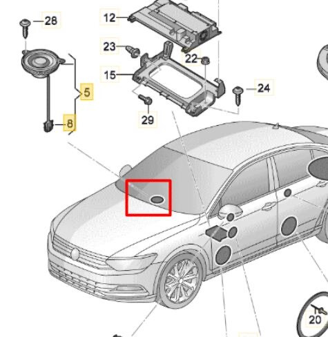 Динамік автомагнітоли Volkswagen Passat B8  2015 1.6 Дизель Одеса