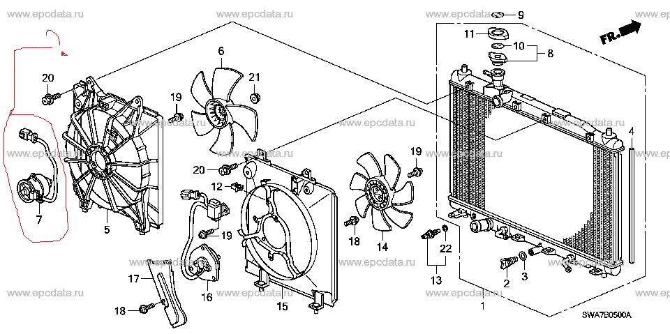 Мотор вентилятора радиатора 19030RZAA01   Honda CR-V