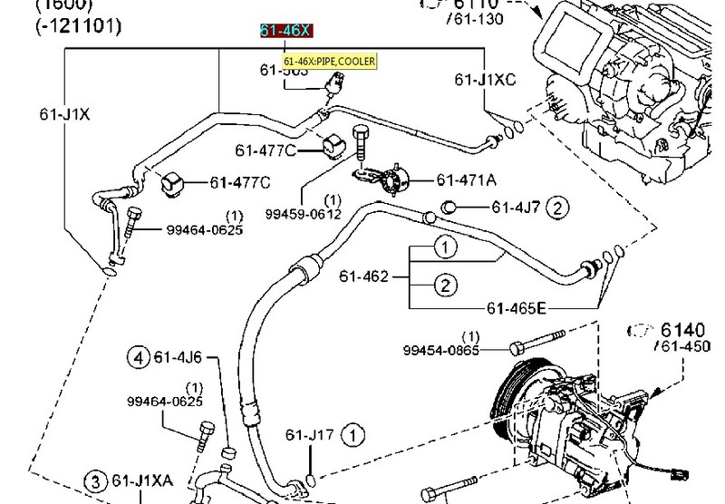 Трубка кондера +бочек омывателя Mazda 3 sedan BL 2010 1.6 Бензин Киев