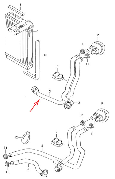 Патрубок пічки 8D0819371H   Skoda Superb, Volkswagen Passat