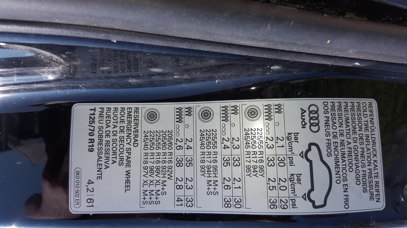 Табличка Audi A4 B8  2010 2.0 Дизель Запорожье