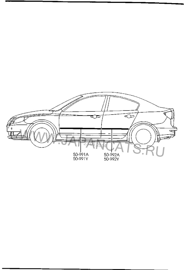 Молдинг двери задней правой BP0K-50-682   Mazda 3