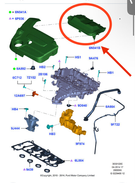 Крышка двигателя передняя Ford C-Max 2013 г.  Черновцы