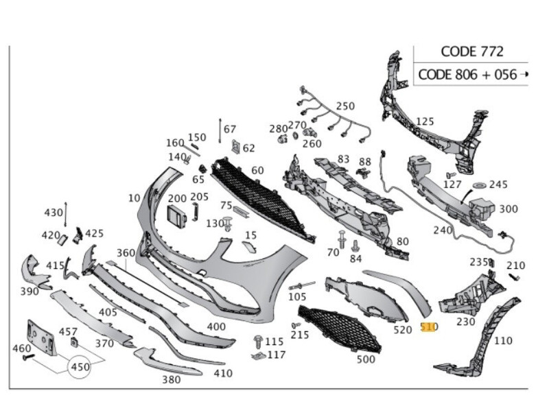 Решетка бампера Mercedes-Benz GLS-Class  2018 5.5 Бензин Киев
