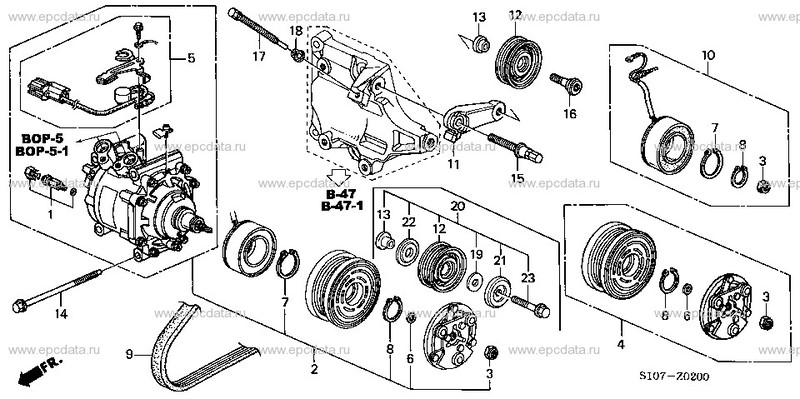Компресор кондиционера Honda CR-V RVSI 1999 2.0 Бензин Полтава