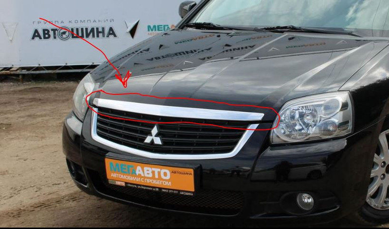 Накладка на капот (хром) Mitsubishi Galant 9  2011 2.4 Бензин Харьков