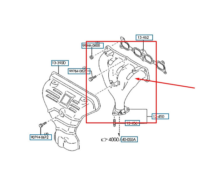 Выпускной коллектор zl0613450 Mazda 323 F 2000 хэтчбек 1.5 Бензин Днепр