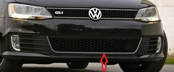 Хром накладка улыбки решётки переднего бампера (u-тип) Volkswagen Jetta 6  2011 2.0 Бензин Каменское