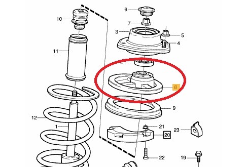 Верхняя тарелка передней пружины Volvo S40  2000 2.0 Бензин 