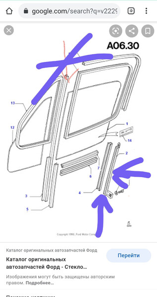 Направляющая стекла Ford Transit Connect универсал 2016 г.  2.5 л бензин Подольск